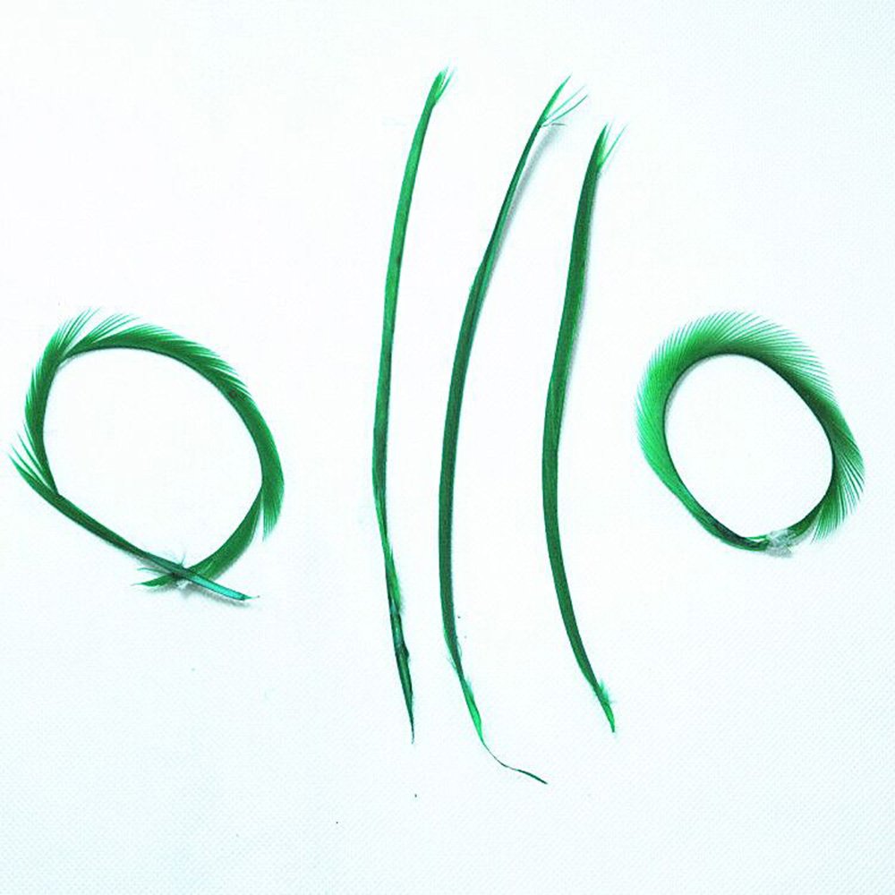 Lyracces Lots 200pcs Artificial Decorative Loose Dyed Goose Stiff biot Feather Plume Appliques Trim (Green)