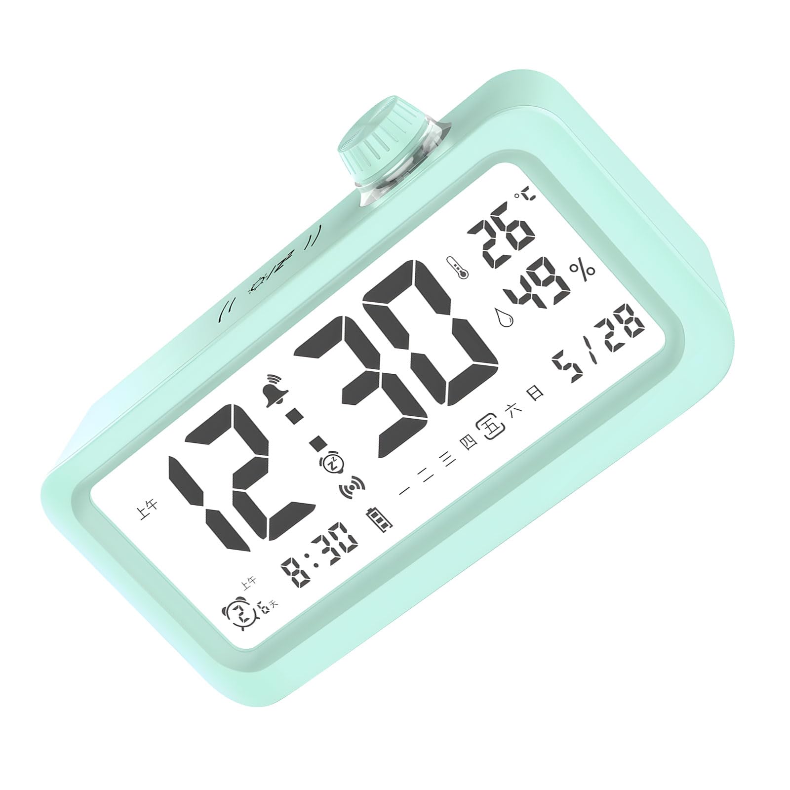 YWLUUOO Rechargeable Alarm Clock with Multiple Adjustable Alerts for Elderly Medication Notifications and Date Display Easy to Read Screen Table Clock
