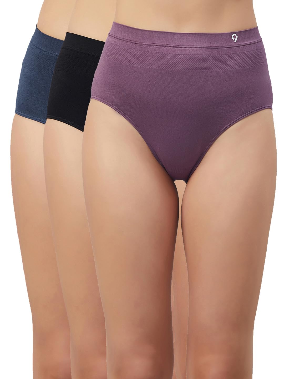 Women Pack of 3 High-Rise Seamless Dark Pack Hipster Soft Stretch, Breathable Multicolour-image-17