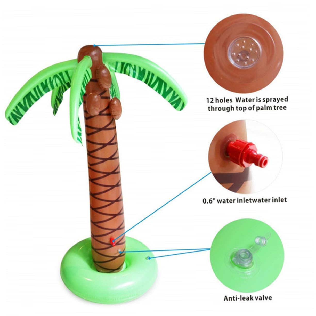 Jouet D'arrosage Gonflable en PVC Cocotier Cartoon 1pc