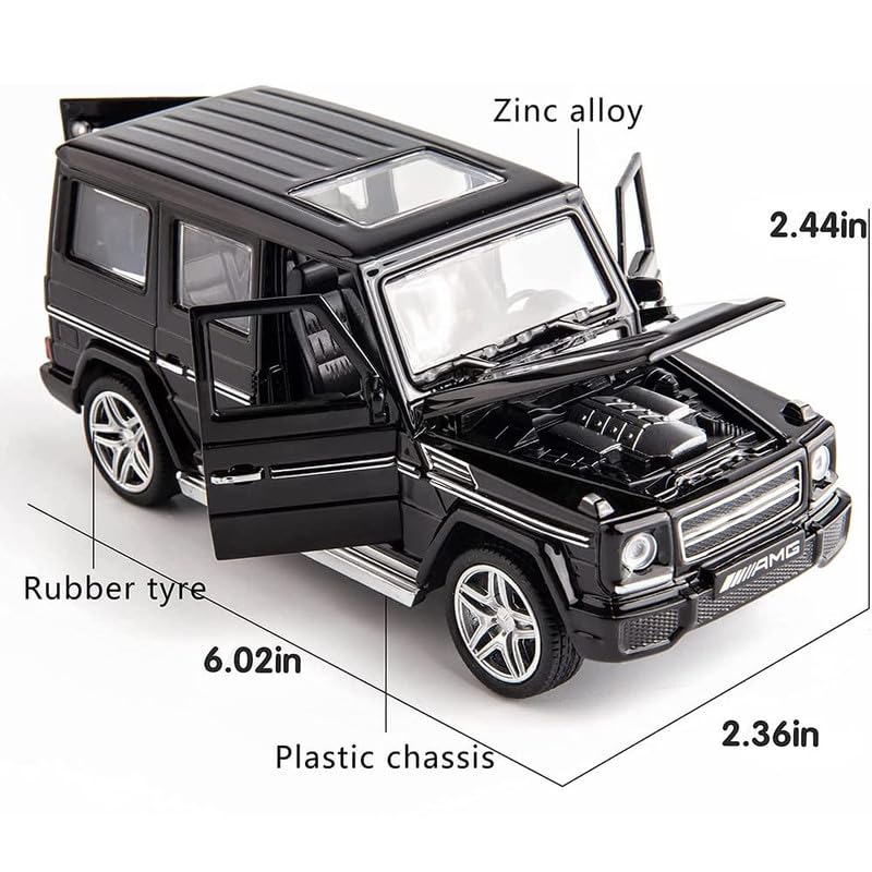 Image of New 1:32 G65 Diecast Alloy Metal Pull Back Car with Openable Doors Music Sound and Light Vehicle Toy Car for Kids Boys (White)