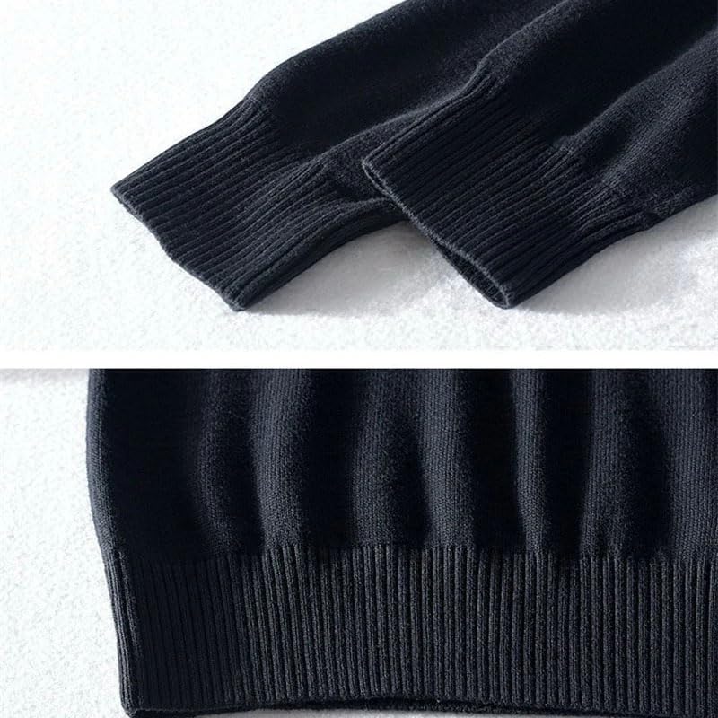 Cotton Sweater Autumn Men Casual Zipper Cardigan Warm Winter Casual Turtleneck Overcoat 5