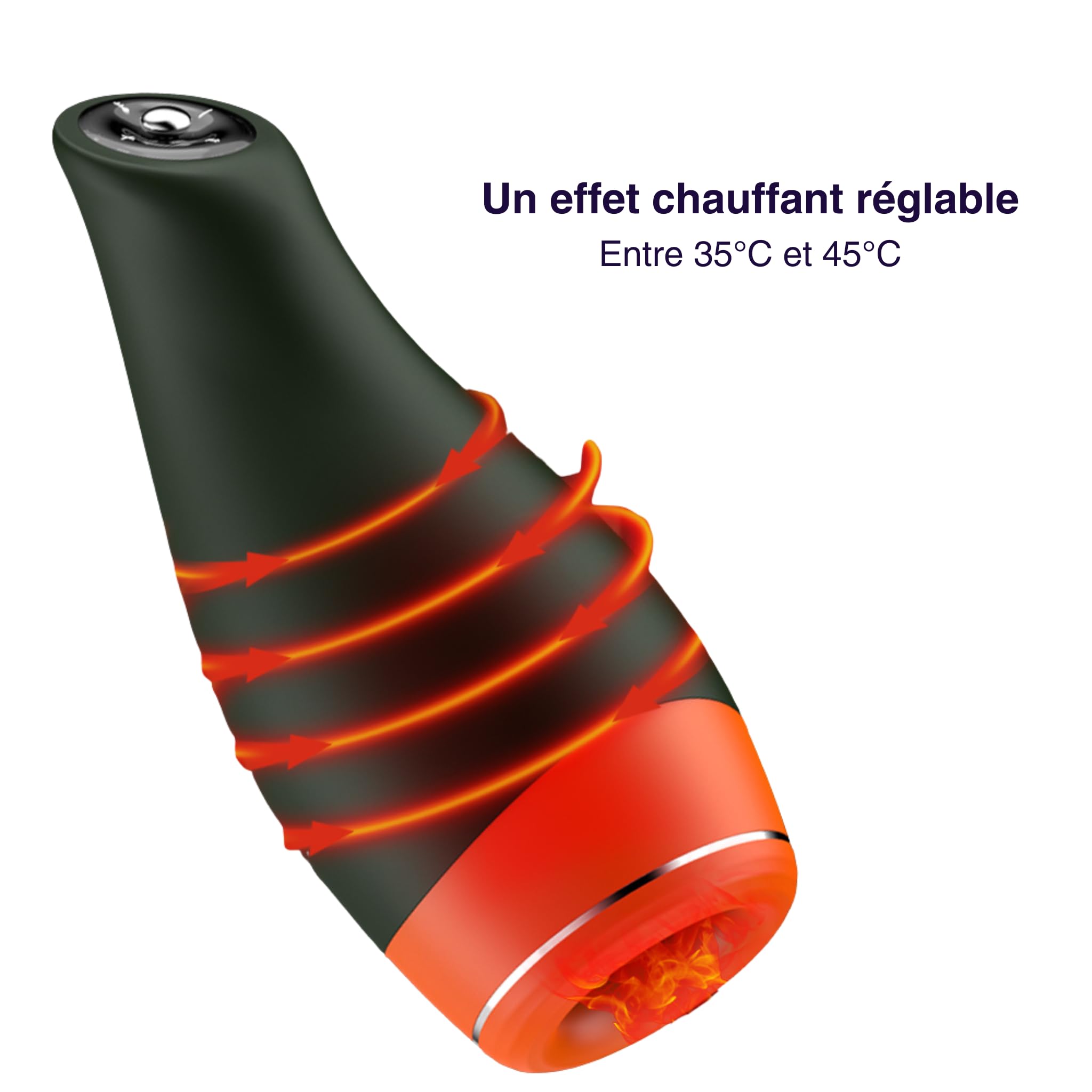 Mon Amour Elvio Masturbateur Homme - Vibration Va-et-Vient Effet Chauffant | 7 vibrations, 5 va-et-vient, chauffage 35-45 °C, joystick ergonomique, rechargeable USB, étanche IPX6