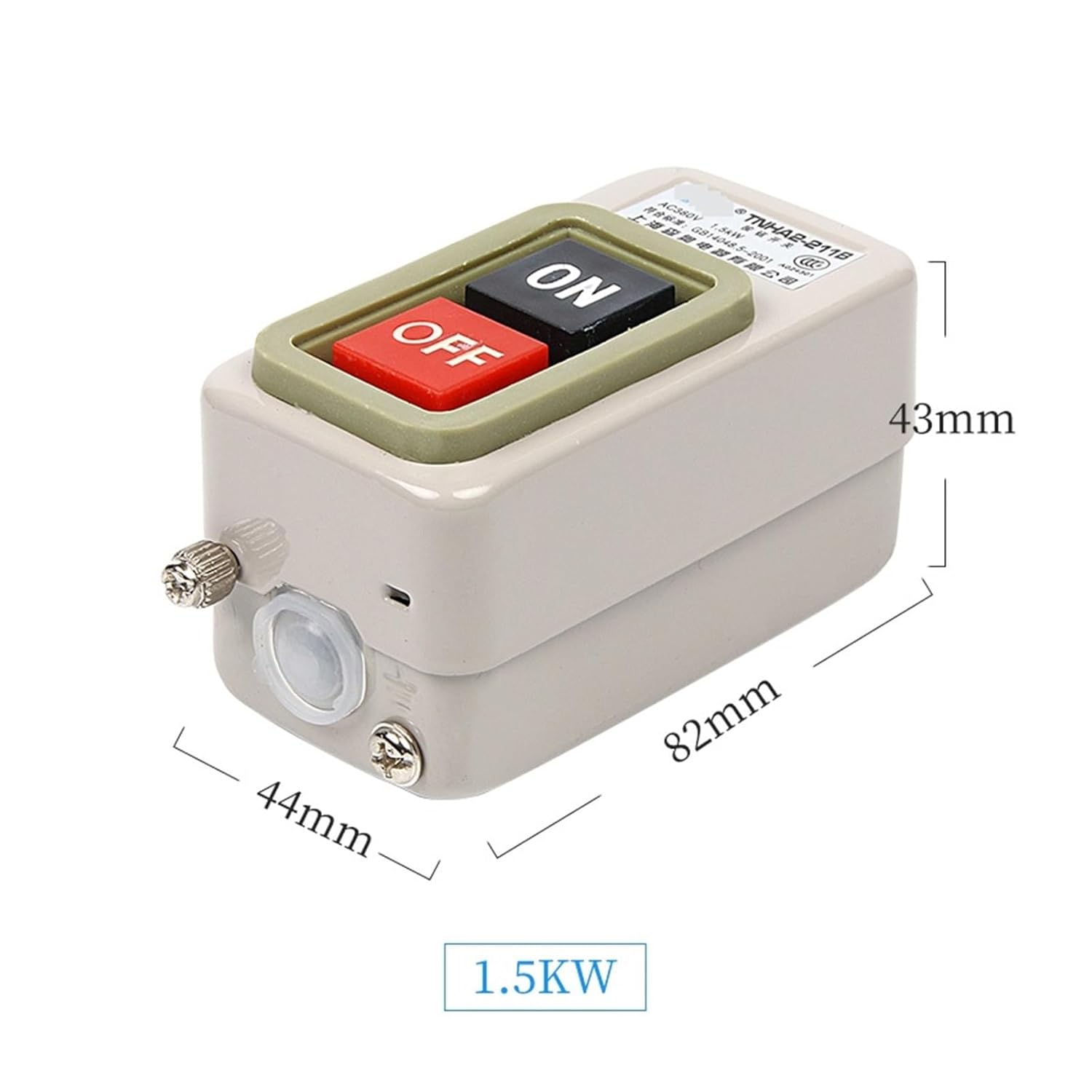 Emergency Stop Switch TNHA2-BS211B BS216B BS230B Control Push Button AC220V 380V ON-Off 2 Position 3.7KW Three Phase Power Start 50Hz/60Hz(230B .7KW) Controls Switches