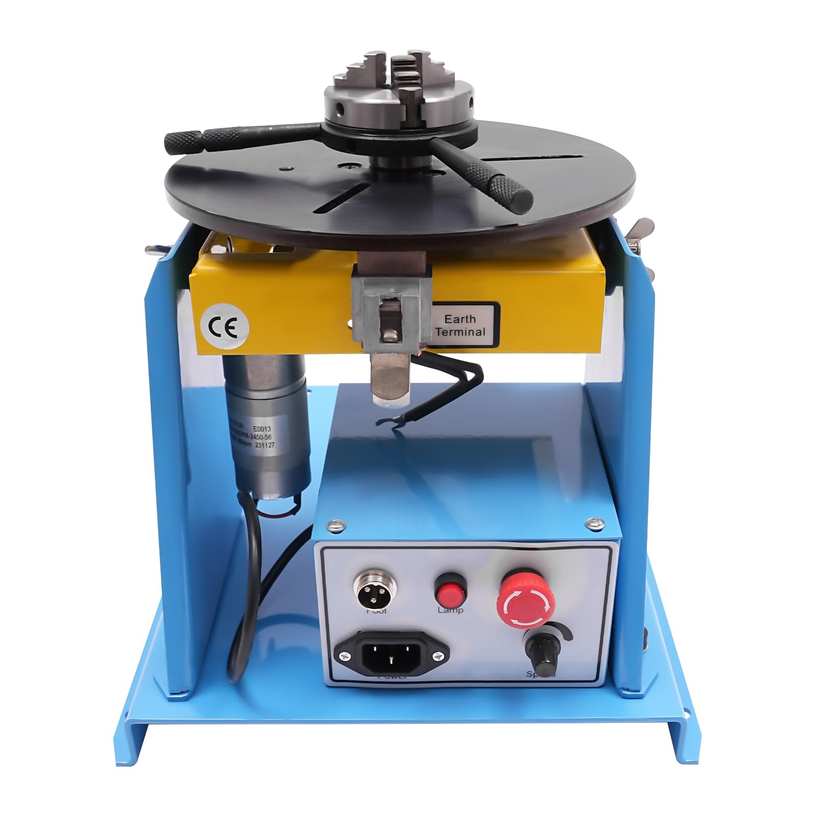Rotary Welding Positioner, 10KG 0-90° Tilt Welding Positioning Turntable Table Portable Welder Positioner Machine with 8.1 Inch 3-Jaw Lathe Chuck for Cutting Grinding Assembly Testing