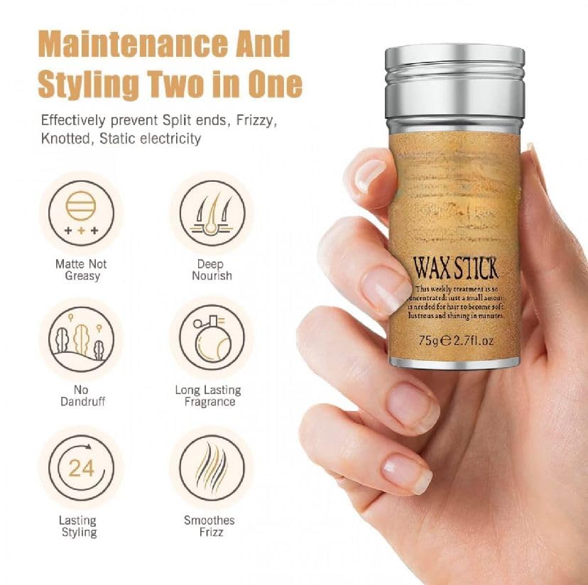 DOZZFESTI Hair Wax Stick for Women & Men - Hair Back Stick,Baby fly away hair fixer,no residue SilkTouch Wax,SilkTouch Wax,75gm. 3