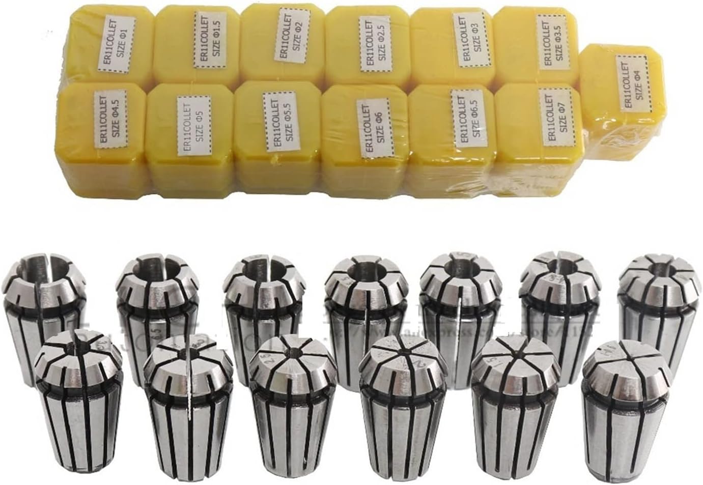 Spindle Motor 13Pcs ER11 Chuck Spring Collet Set for Engraving Machine Milling Lathe Tool for Spindle Motor for Router Engraving Milling Machine (Length : ER11(1-7mm) Sets)