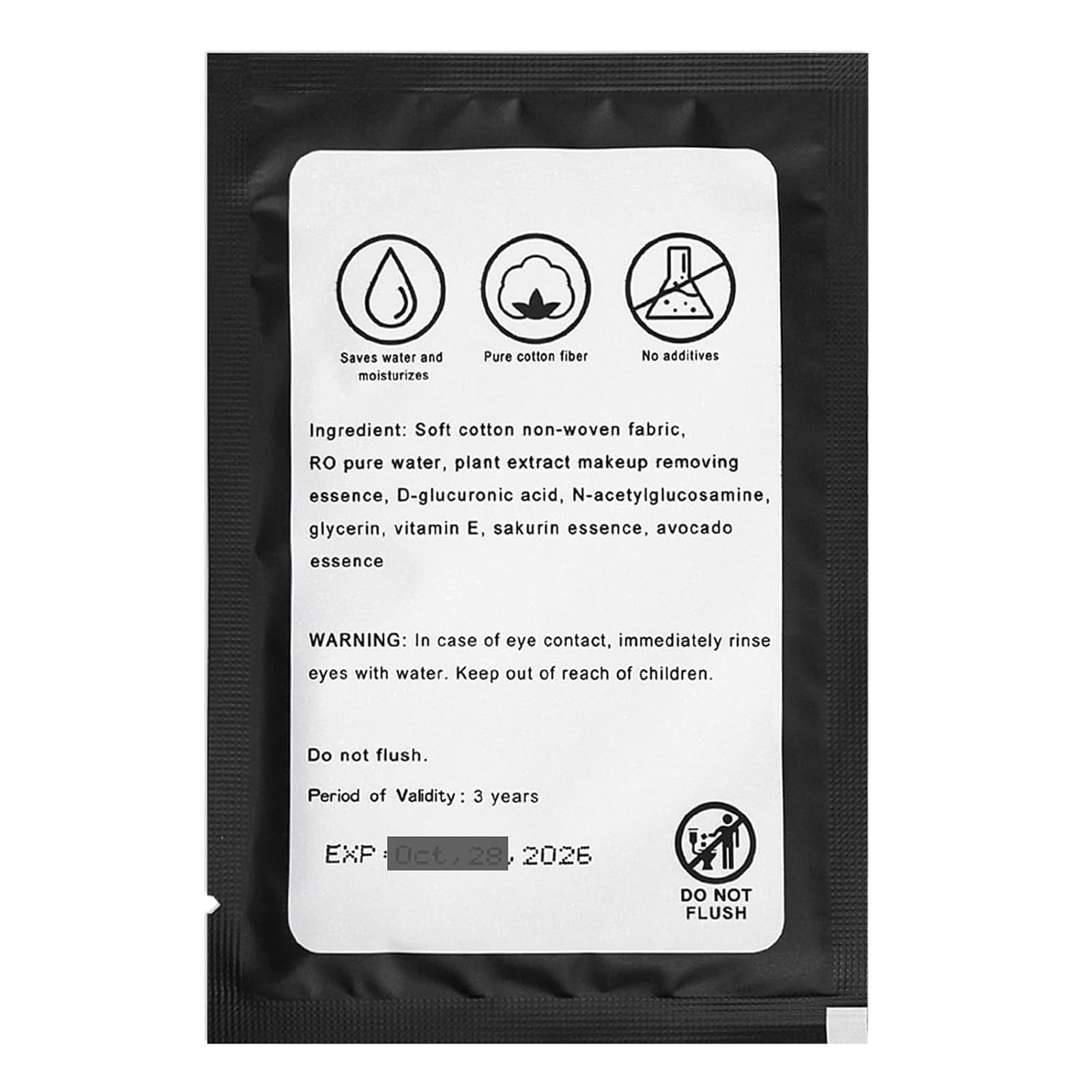 50 lingettes cosmétiques emballées individuellement, lingettes nettoyantes pour le visage, démaquillant, doux et doux