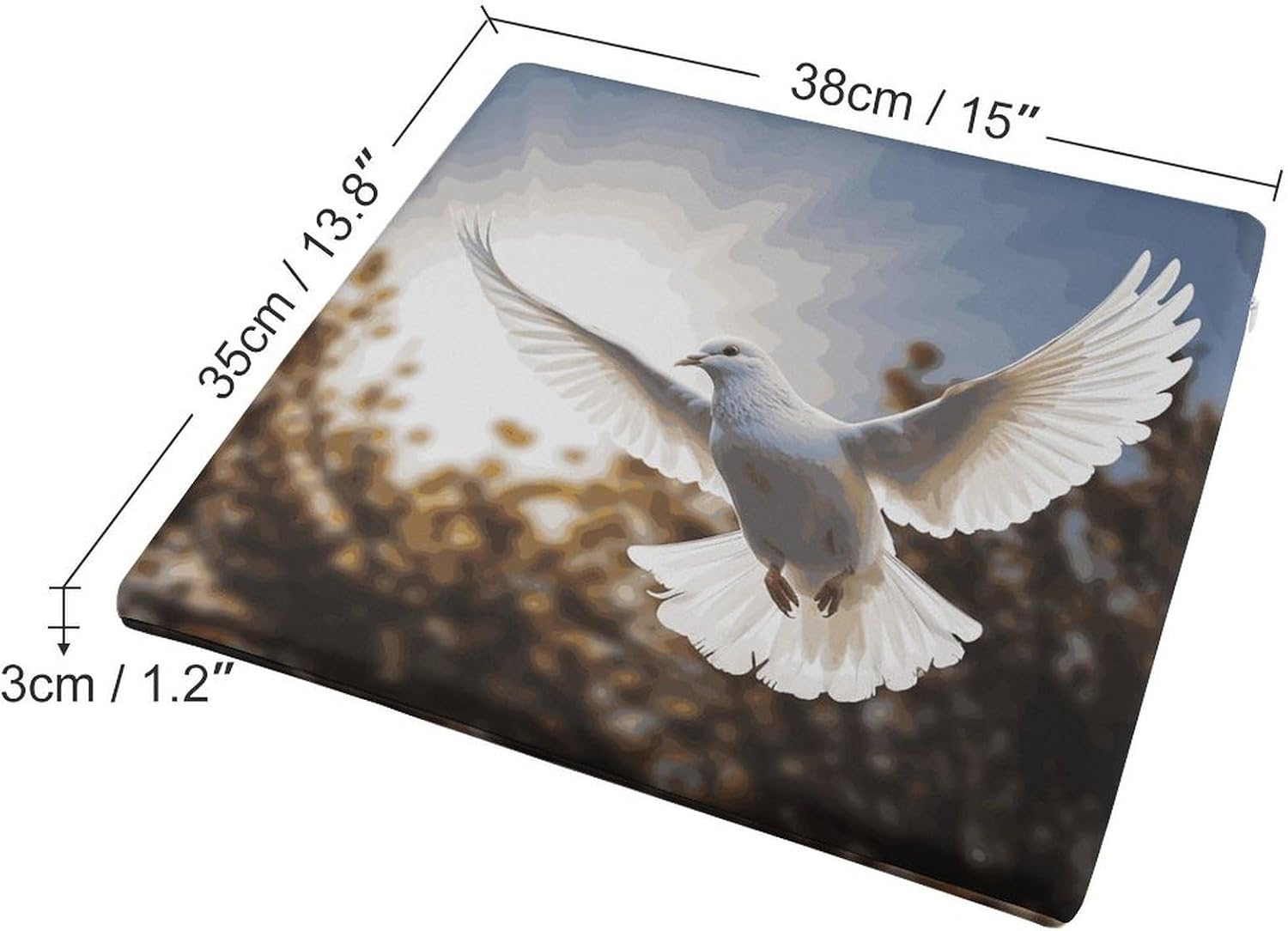 White Dove Flying in The Sun Degrees of Comfort Meditation Floor Pillow, Square Large Pillows Seating for Adults, Tufted Corduroy Cushions for Outdoor Yoga Tatami Fireplace Living Room 15x15 Inch