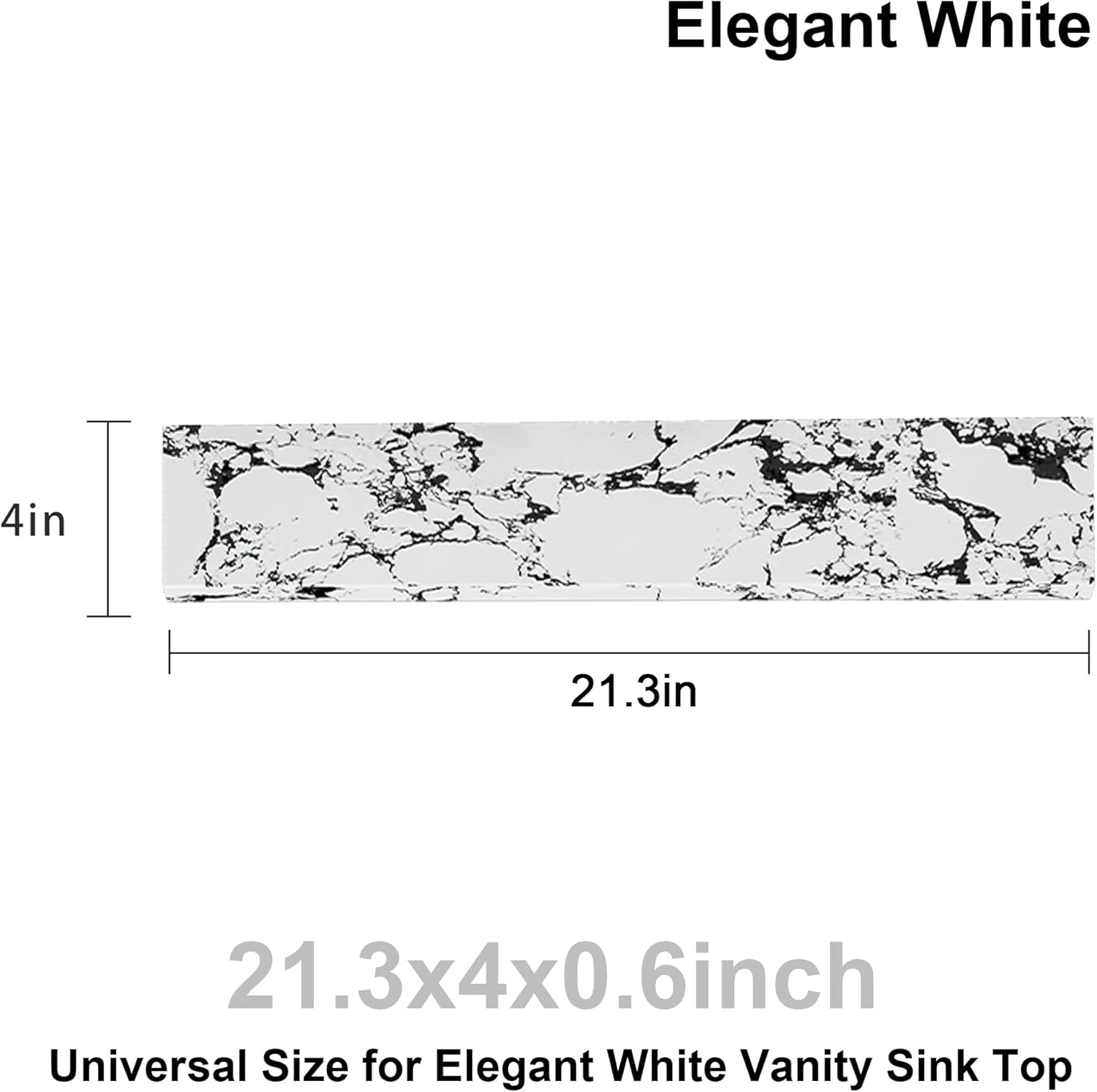 Vanity Sidesplash Panel Bathroom Countertop Guard Engineered Marble Stone Trim Piece Water Protection Rectangular Edge Shield Compatible With Undermount Basin Surround Remodel Accessory