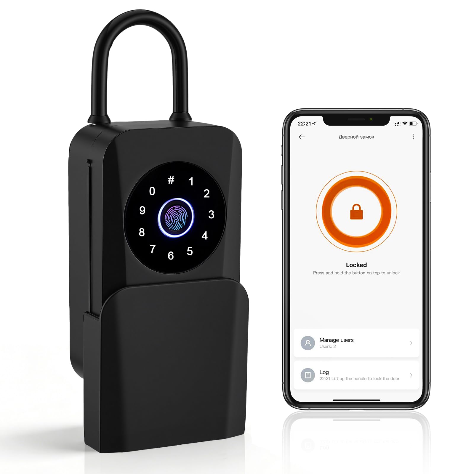 Smart Key Lockbox & Digital Key Safe Outdoor with Bluetooth App | Weatherproof Aluminum Wall Mounted Box | 5-Way Access (Fingerprint/Code/Card/Key)