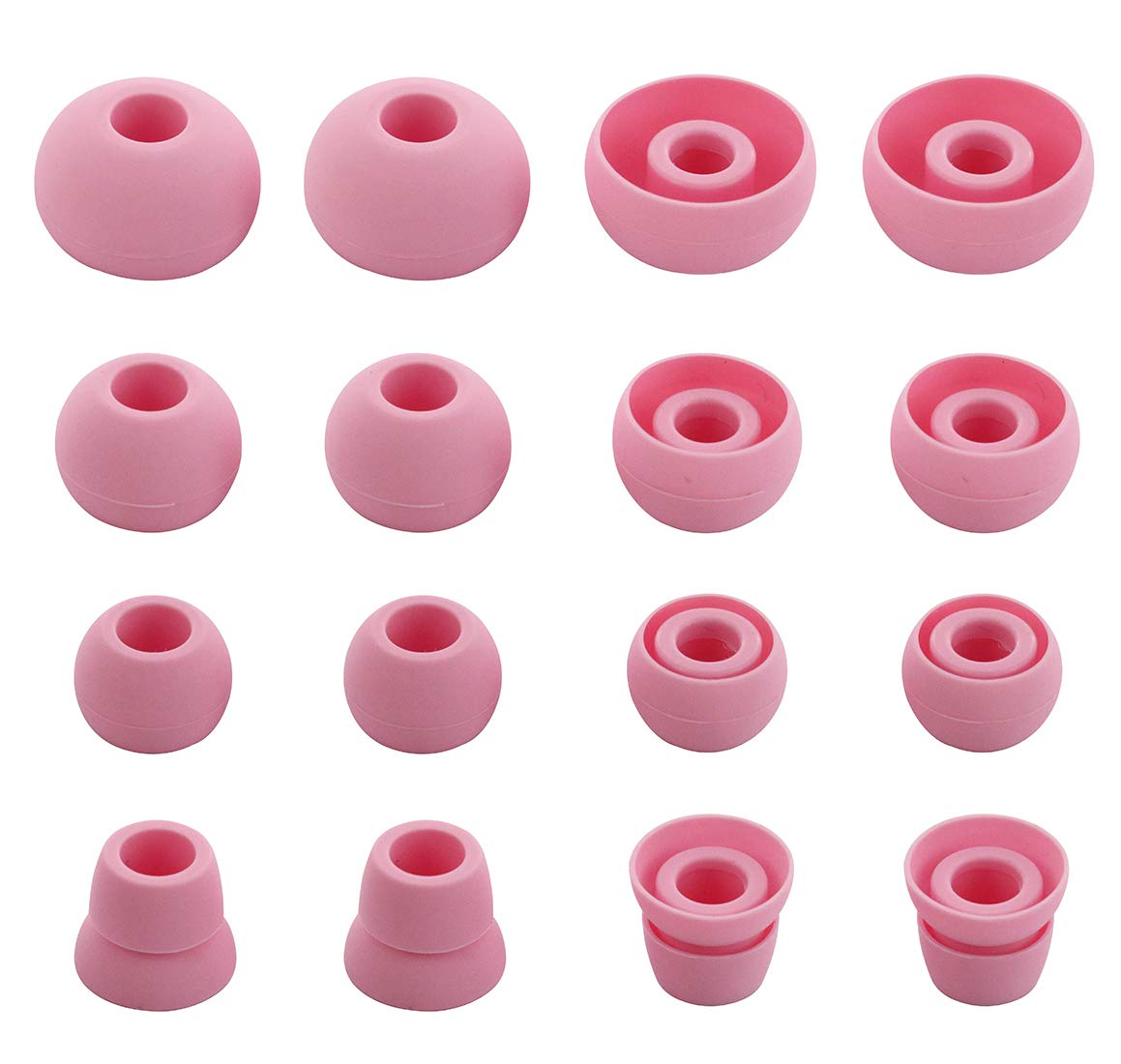 ALXCD Ear Tips for Powerbeats3 Earphone, SML 3 Sizes 6 Pair Earbud Tips & 2 Pair Double Flange Silicone Replacement Ear Tip Cushion, Fit for Beats Powerbeats 3 PB 3 [8 Pair](POP Violet)