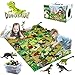 YUNKE Juego de juguetes de dinosaurio, figura de dinosaurio con tapete de juego y árboles, juego realista de dinosaurios para niños, crea un mundo de dino incluyendo T-Rex para niños