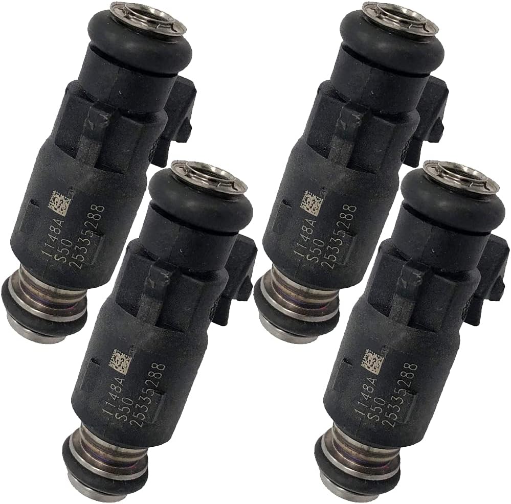 4Pcs 25335288 Fuel Injectors Nozzles 2 Holes Disc Engine for Mercury 40HP-60HP Outboard 2-Stroke 2002 2003 2004 2005 2006 877826, 892123002