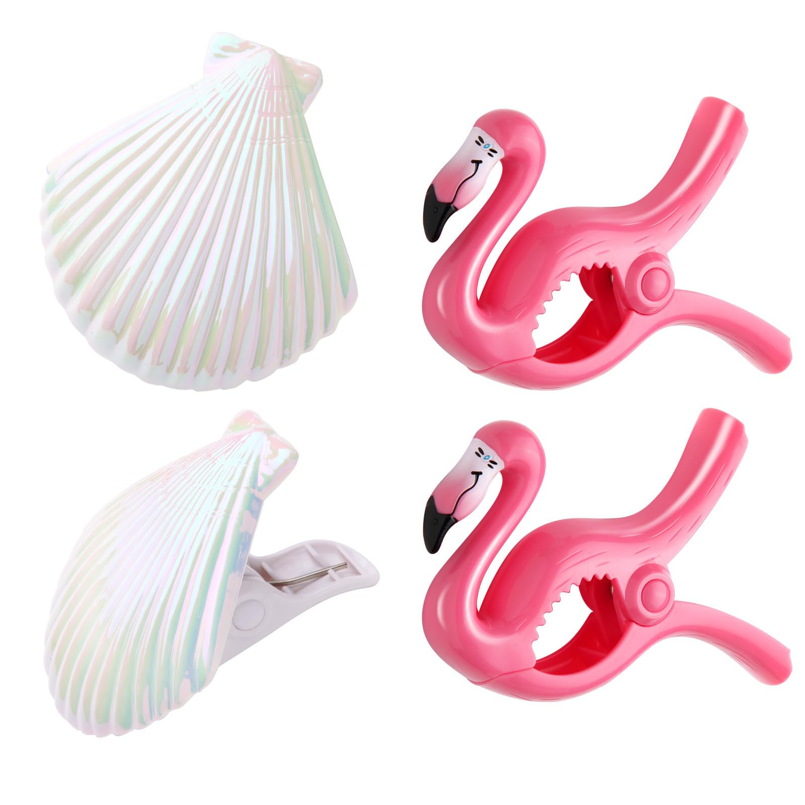 Lot De 4 Pinces à Serviette De Plage HolyMaji - 2 Styles Bière Et Tasse - Anti-vent Pour Chaise, Piscine, Croisière