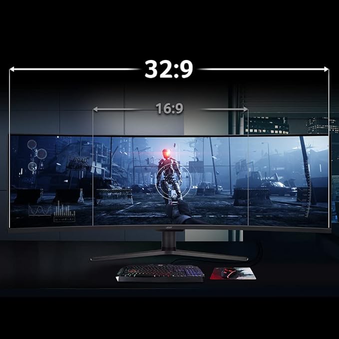 Monitor Curvo Gaming 49" DQHD 5120x1440 120Hz FreeSync HDR 400 miniatura 3