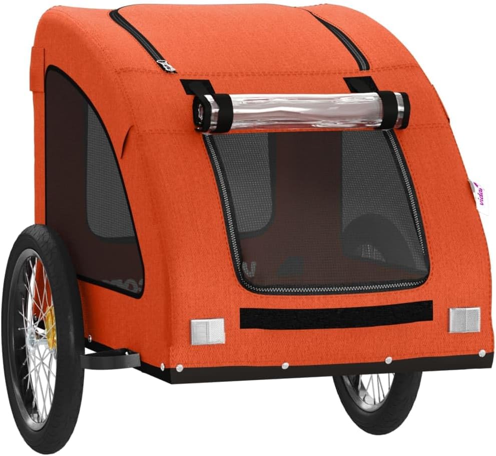 Pet Bike Trailer for Small Dogs, Foldable Bicycle Pet Stroller for Cycling, Durable Oxford Fabric with Weatherproof Cover and Safety Reflector, Red