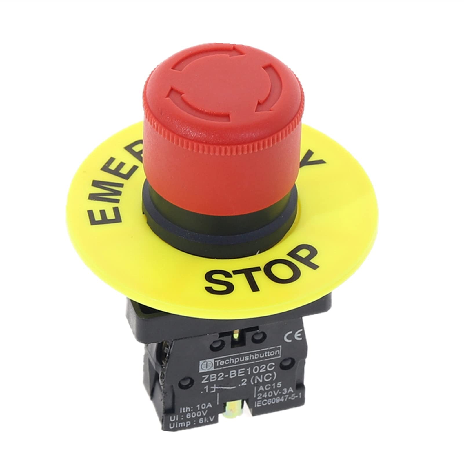 Interrupteur d'arrêt d'urgence EZZON bouton champignon rouge pour atelier