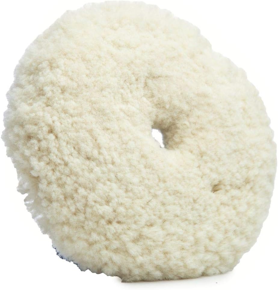 Manufacturing 4-Ply 100% Twisted Wool Cutting Pad 3 Inch - Wool Hook and Loop That Fits 2.5" Backing Plate - Supports Heavy Cutting Application and 1" Pile Height (1 Pack, 6.5")