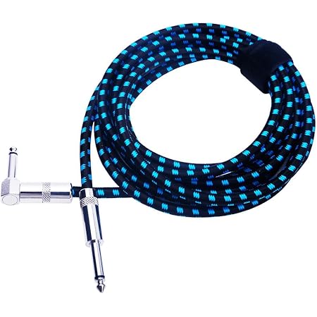Câble Guitare 3 M - Jack 6,35 Mm Droite/angle Droit - Pour Guitare électrique, Basse, Ampli - Noyau Cuivre, Tresse Nylon