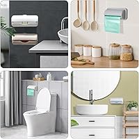 Vista 6 de 3 bolsas de basura montadas en la pared, bolsa de almacenamiento de basura de plástico, organizadores para cocina, baño, inodoro