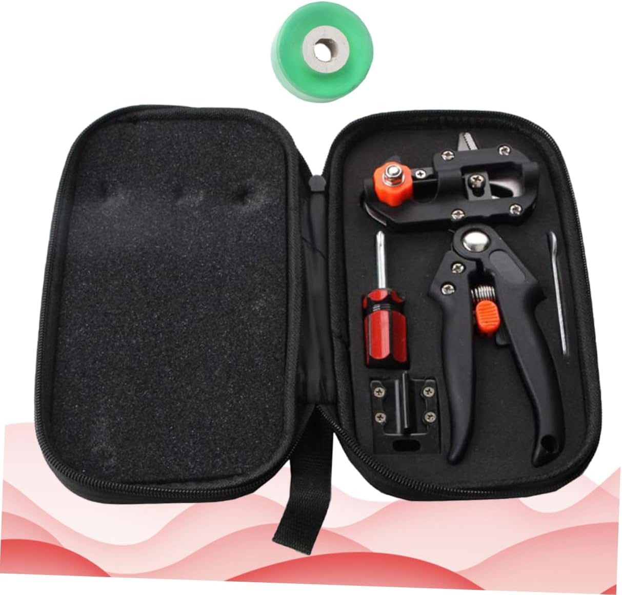 Professional Nursery Grafting Tool Kit with Durable Pruner and Cloth Bag Efficient Cutting Tools for Garden Planting and Pruning Black Includes Grafting