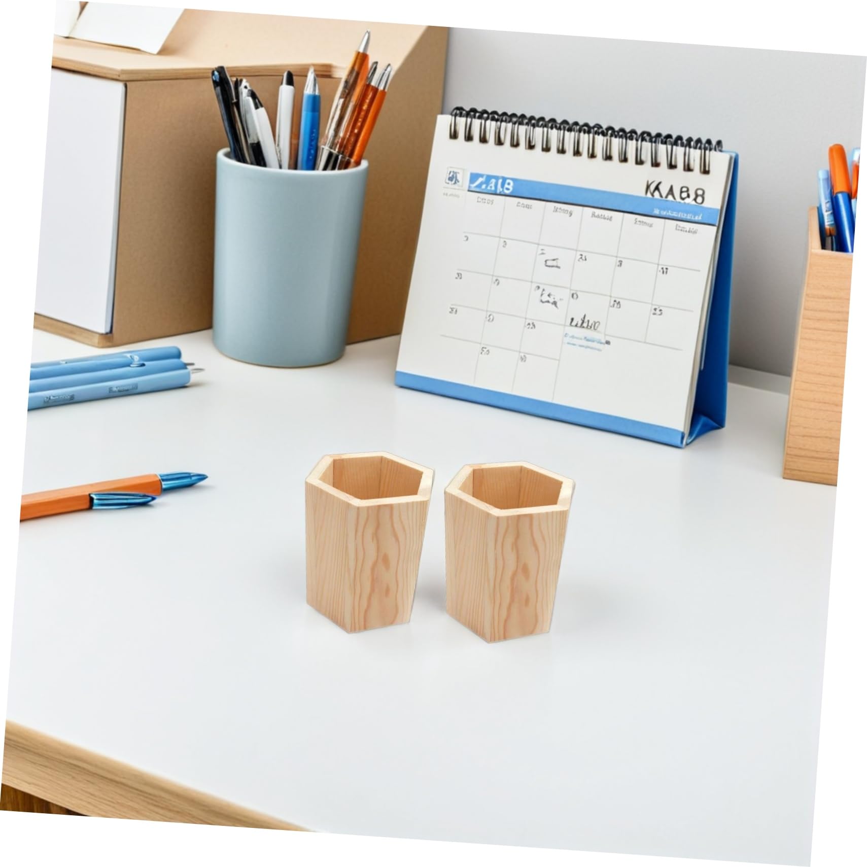 DOITOOL 10 Piezas Portalápices de Madera para Suculentas y Organizador de Escritorio Multifuncional Soporte para Pinceles y Bolígrafos Decoración Elegante para Oficina y Papelería
