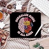 Floral Autism Awareness Mouse Pad, Neurodiversity Mouse Pads Mousepad for Home Office Dorm Laptop Computer Desk Accessories Supplies, Therapy Gifts, Special Education Teacher Gifts， 8.7×7.1 Inch