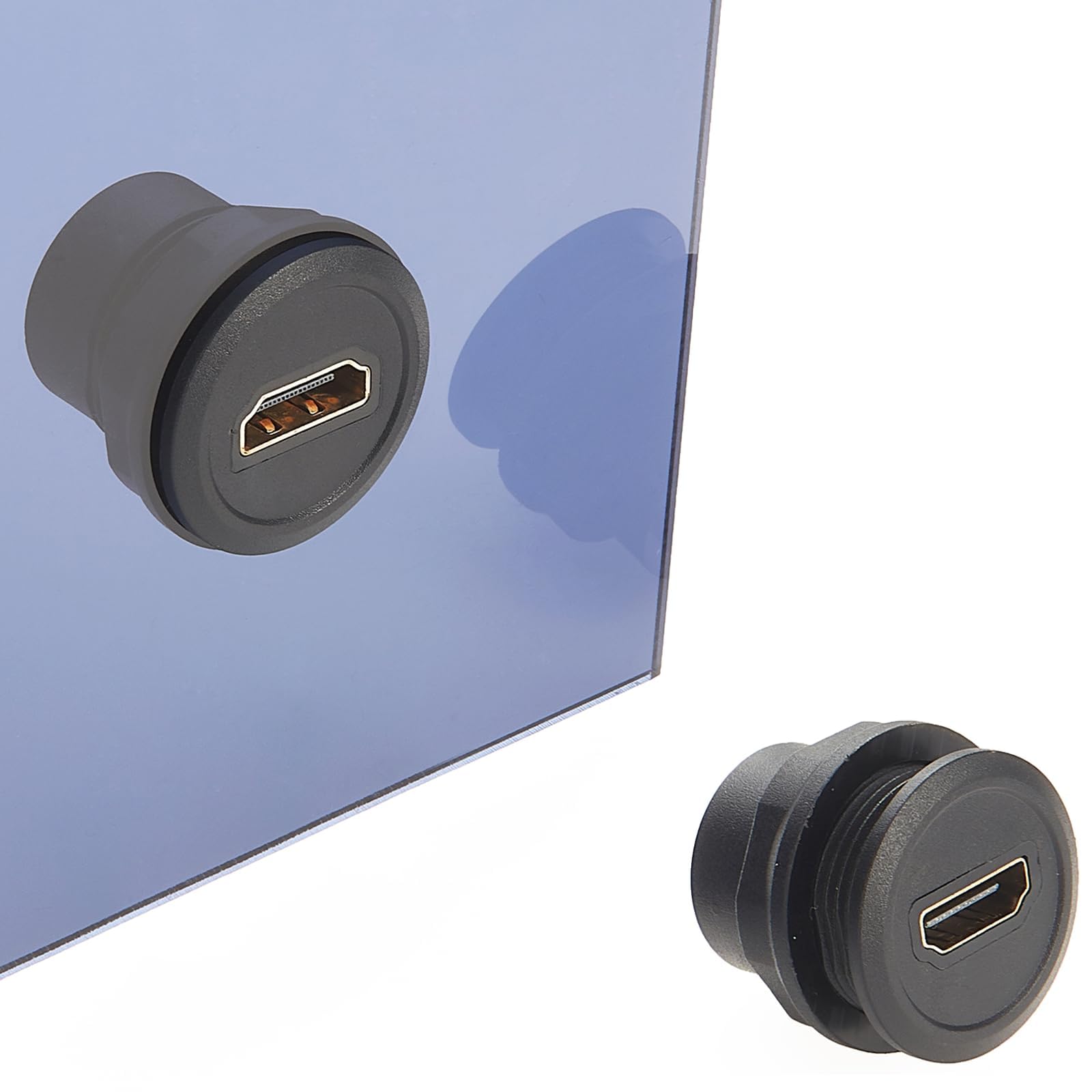 Lot de 5 coupleurs HDMI femelle vers femelle à montage sur panneau, adaptateur de passage de cloison 4K 60 Hz, connecteur rond