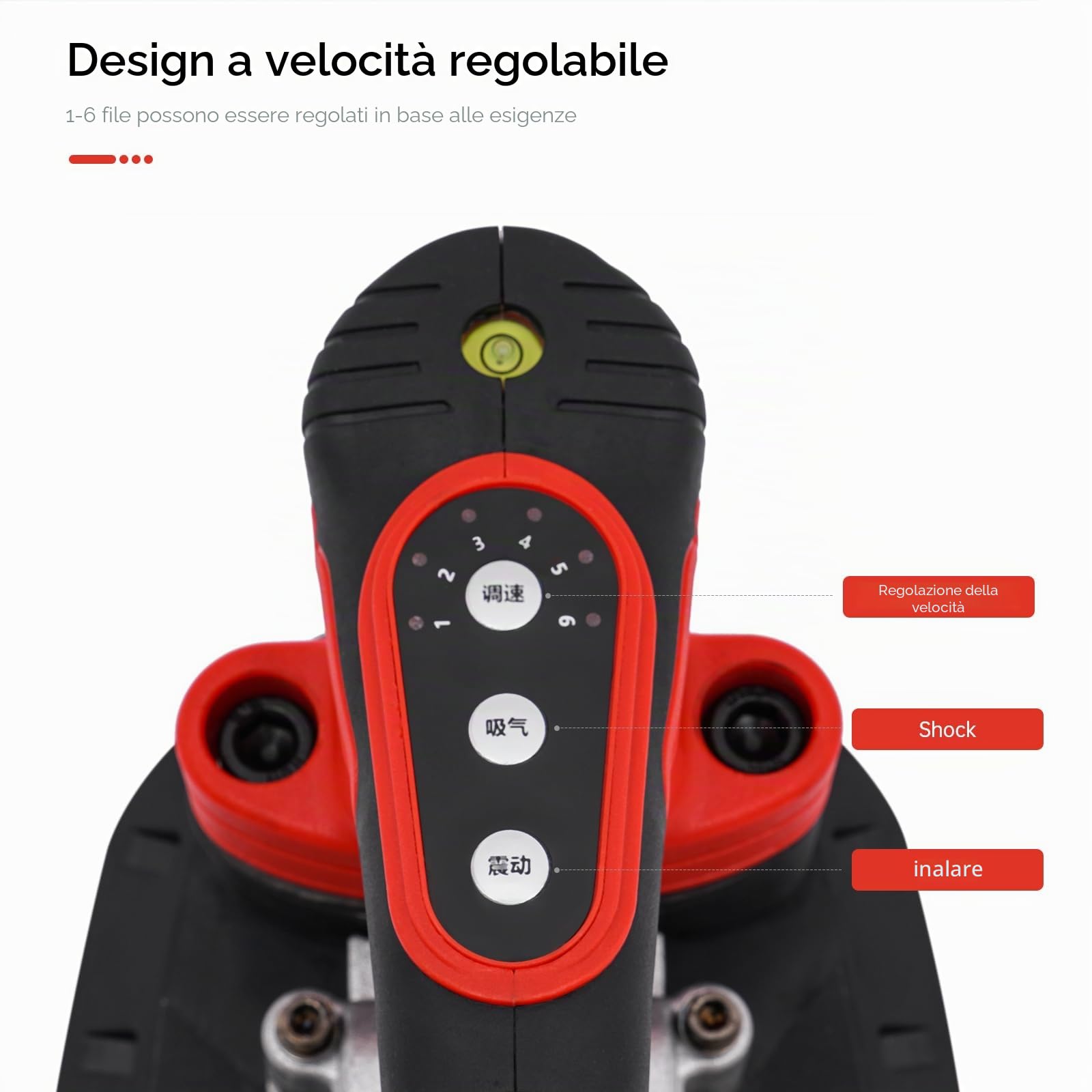 Ventosa elettrica a vuoto, strumento di vibrazione per piastrelle, 21 V, 2000 mAh, strumenti vibranti per piastrelle manuali, 6 velocità regolabile installazione piastrelle (due batterie)