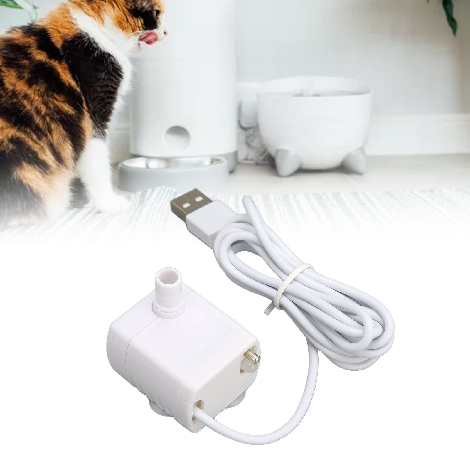Submersible Replacement for Pet Cat Dog Drinking Fountain Quiet Prevent Dry Burning USB Powered DC Brushless Motor Mini Puppy Water Dispenser Tool - Image 2