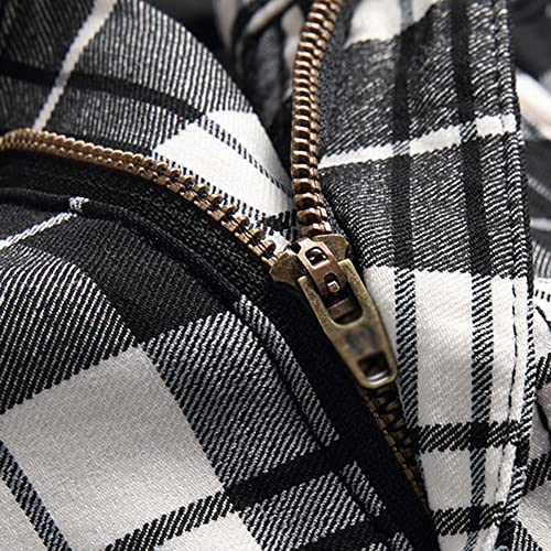 Plaid Panst for Men Skinny Men's Dress Pants Slim Fit Business Casual Chinos Pants RY14