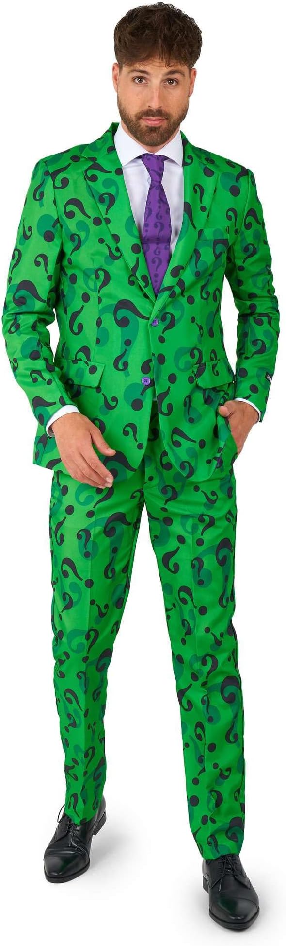 Men's Costume - The Riddler DC Characters Slim Fit Suit - Green