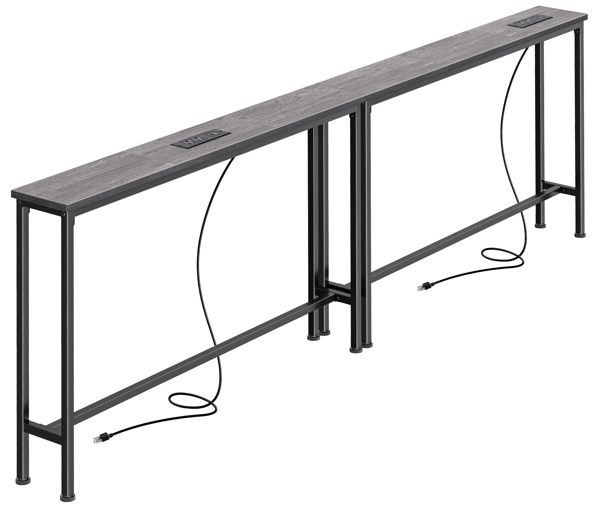 Photo 1 of SUPERJARE 78.8" Narrow Console Table with Charging Station