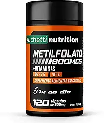Metilfolato Ácido Fólico 800mcg 120 Cápsulas Vitamina B12 B6 Original zuchetti nutrition
