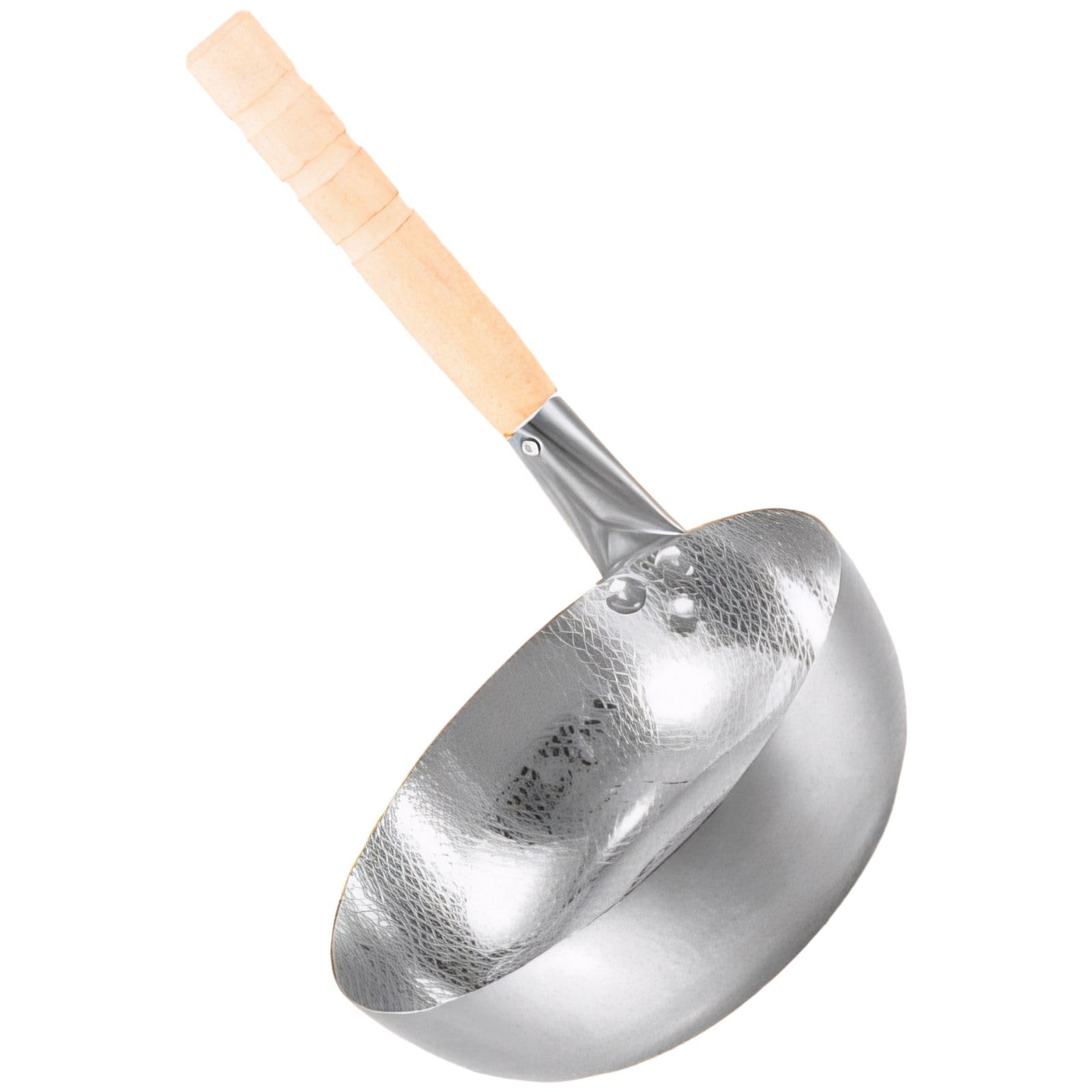 Stainless Steel Pot for Noodle and Soup Cooking, Heavy Duty Cooking Pot with Wooden Handle, Hammered Design for Commercial and Home Kitchen Use