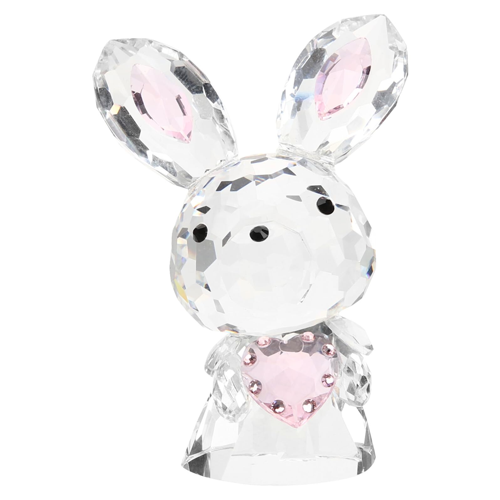 Figurine lapin en cristal rose Homoyoyo pour table et jardin