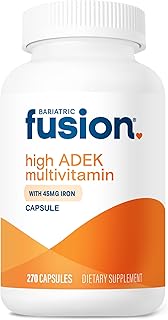 Bariatric Fusion High ADEK Multivitamin Capsule with 45mg Iron | Multi for Duodenal Switch Surgery Patients | Easy to Swallow Vitamin | 270 Capsules | 3 Month Supply