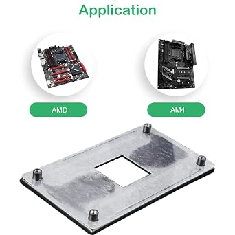 AM4 Backplate CPU Heatsink Bracket Backplane Socket Retention Mounting Backplane for Hook-Type Air-Cooled or Partially Water-Cooled Radiators for AMD AM4, 2 PCS
