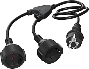 2x Doppelstecker Verlängerung - Flachstecker Eurostecker 250V 1380W