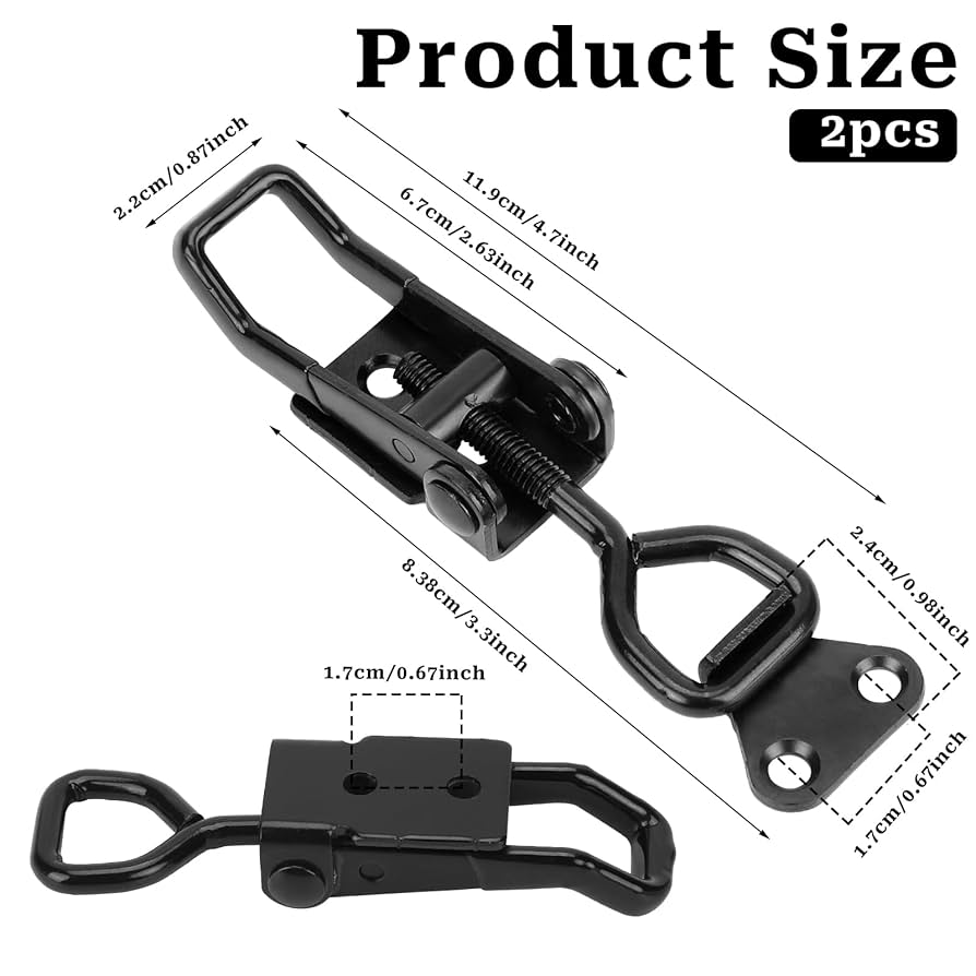 Car Pull Latch Toggle Latch Clamp Hasp With Hole 100Kg 220Lbs 2pcs