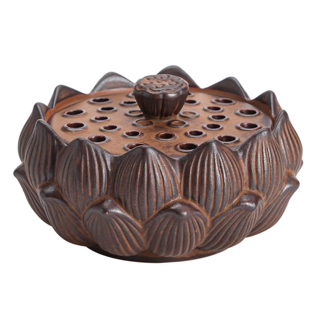 Incense Holder Base Lotus Plate Incense Burner Home Indoor Sandalwood Agarwood Ceramic Aromatherapy Living Room Zen Retro Decoration