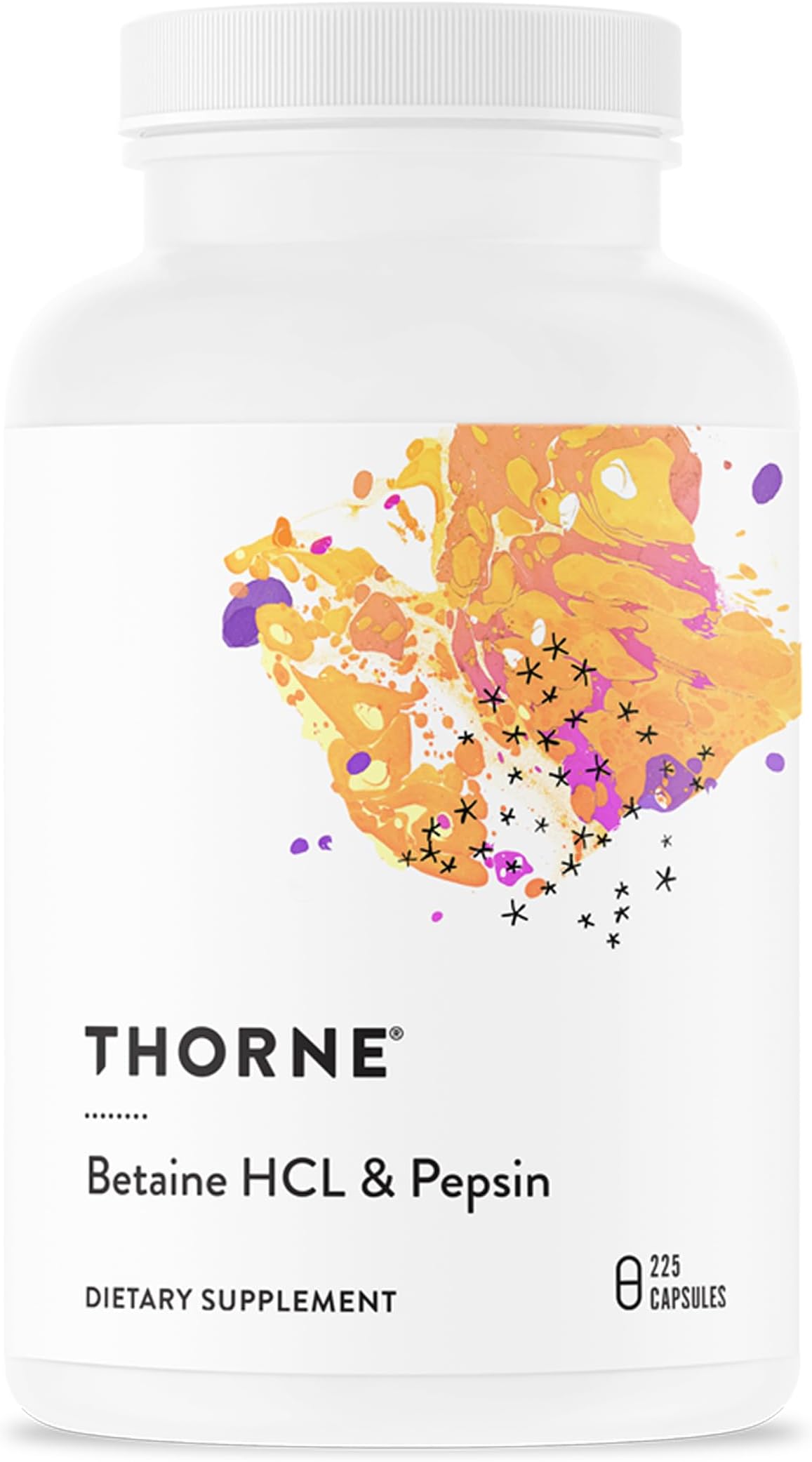 Thorne Research - Betaine HCL & Pepsin - Digestive Enzymes for Protein Breakdown and Absorption - 225 Capsules