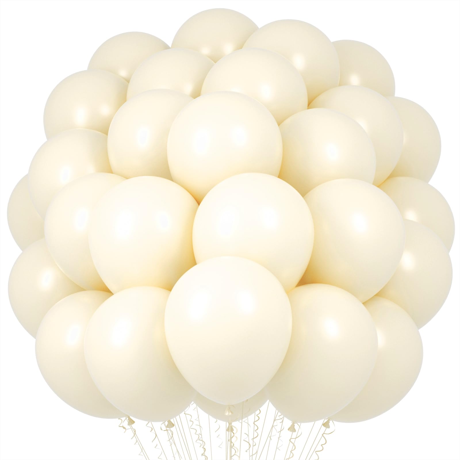 Voircoloria 66pcs Ivory White Latex Party Balloons, 12inch