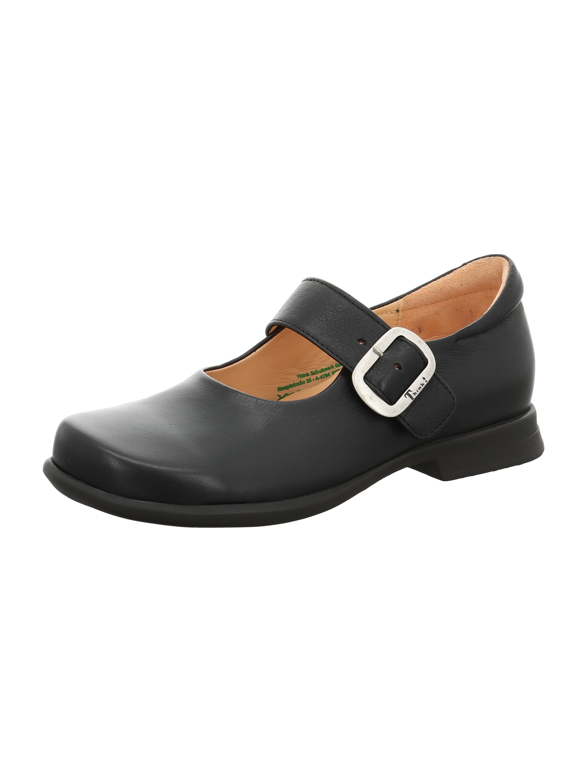 Think! Damen PENSA chromfrei gegerbte nachhaltige Halbschuhe, SCHWARZ 0000