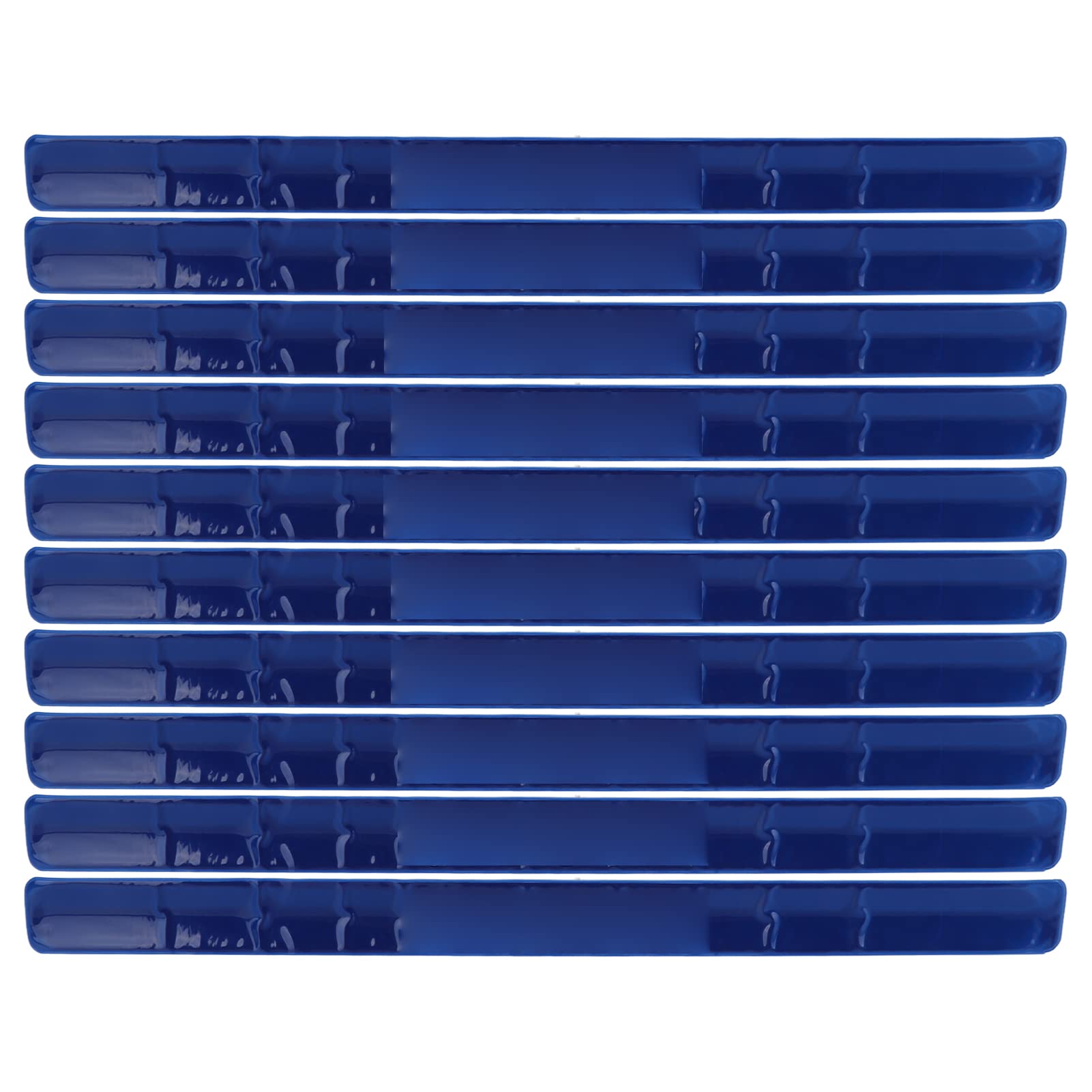 Lot de 10 bracelets réfléchissants en acier silicone haute visibilité pour vêtements, sport et équitation, améliore la sécurité avec des bandes réfléchissantes (bleu)