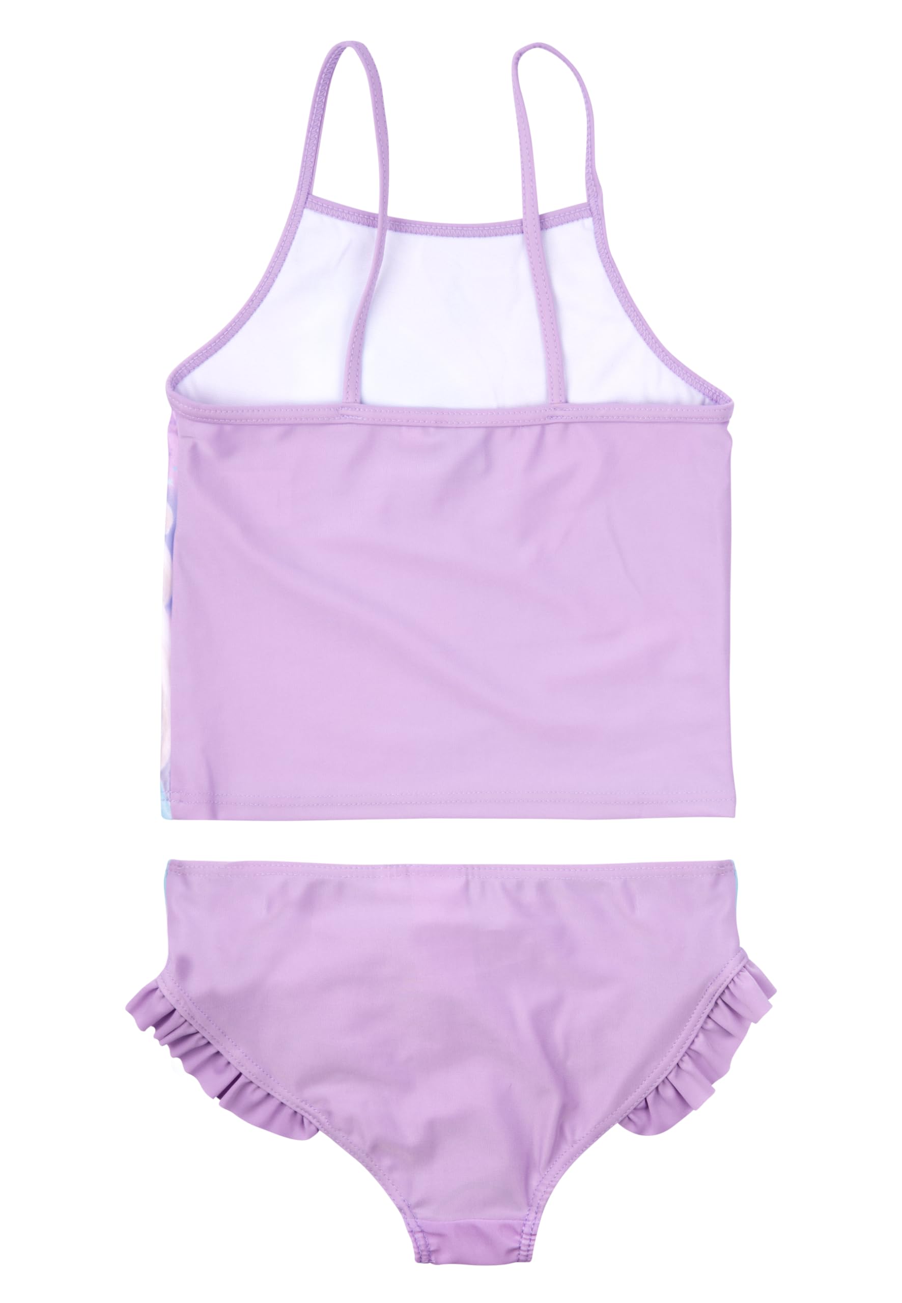 Costume da bagno Disney La regina del ghiaccio Tankini con volant per ragazze – Elsa Frozen Bambini Costume da bagno in due pezzi viola