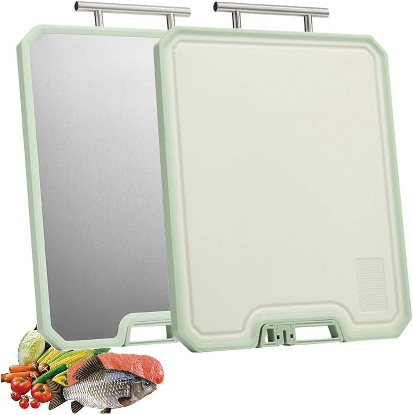 Purecut Titanium Cutting Boards Double-Sided Titanium/Wheat Straw, Large Size 15.7in×12in, Cutting Board Titanium Dishwasher Safe, Easy to Clean