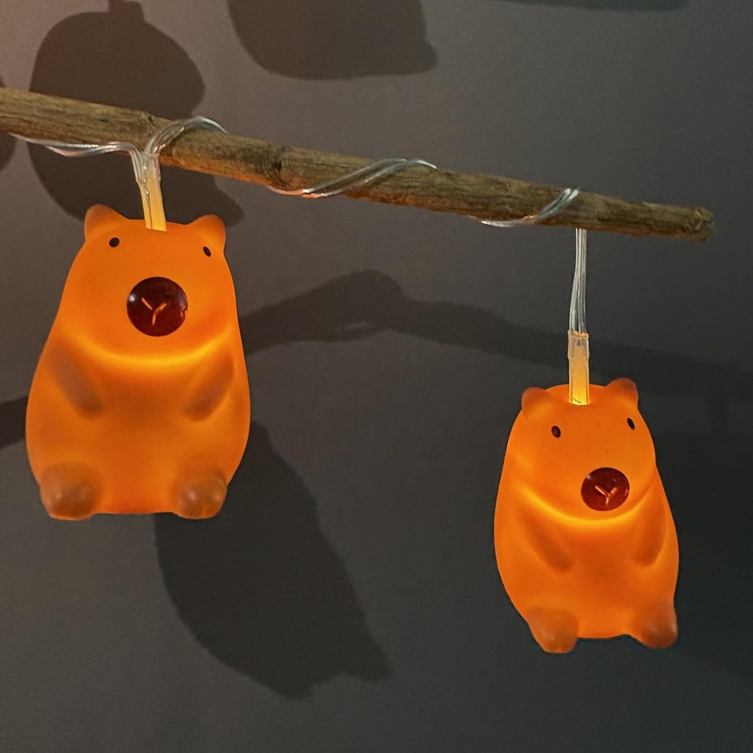 Cute Capybara String Lights, 5.4ft 10LEDs Novelty Animal Painted Capybara Night Lamp, Battery Powered Portable Cute Nightlights for Bedroom Decor Capybara Lights (Capybara)