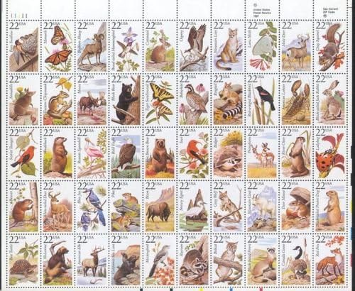 1987 NORTH AMERICAN WILDLIFE STAMP MNH Sheet 50 x 22 Scott 2286-2335